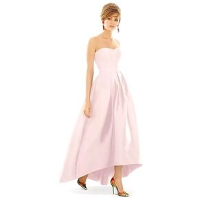 ALFRED SUNG D699S STRAPLESS HIGH /LOW BLUSH F6 GOWN SIZE 0
